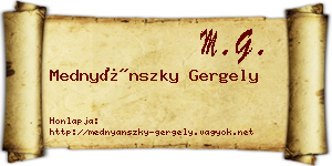 Mednyánszky Gergely névjegykártya