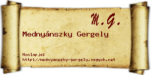 Mednyánszky Gergely névjegykártya